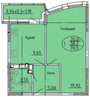 1-комнатная квартира